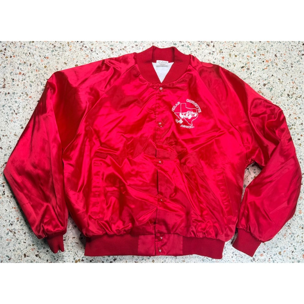 Auburn Sportswear Vtg San Antonio Texas Corvette Assoc. Satin Jacket Size XXL